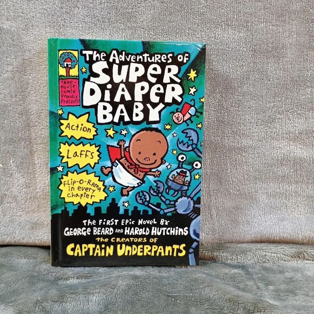 Adventures Of Super Diaper Baby Dav Pilkey Scholastic Yellow‎ HC Humor Kids Fun
